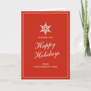 Red Business Christmas Clients Customer Employees Holiday Card