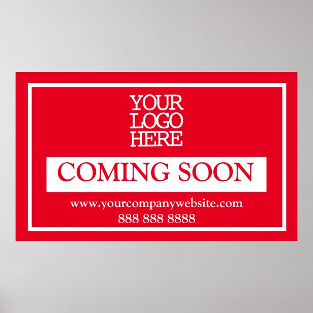 Red Business Logo Coming Soon Poster (Front)
