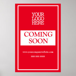 Red Business Logo Coming Soon Poster