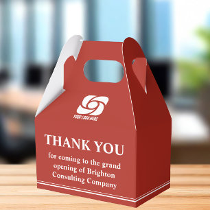 Red Business Logo Company Grand Opening Favour Box