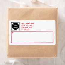 Red Business Logo Mailing and Shipping Label