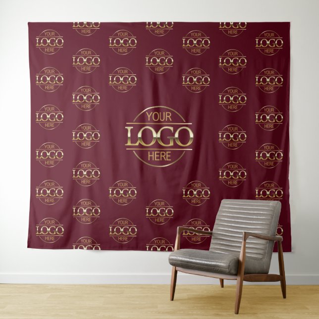 Red Business Logo Step & Repeat Backdrop Banner Tapestry (In Situ (Horizontal))