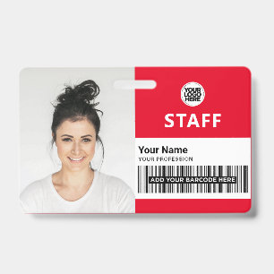 Red Business Photo ID Staff ID Badge