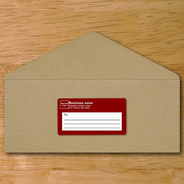 Red Business Shipping Label (Red business shipping label on envelope)