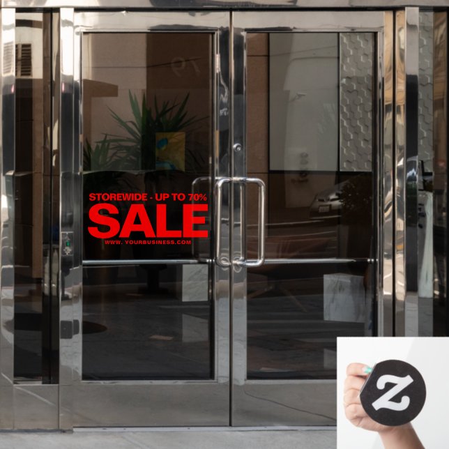 Red Business Website Address Simple Sale (Office Door)