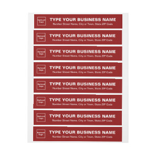 Red Business Wrap Around Return Address Label