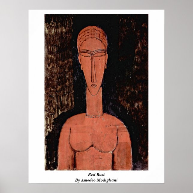 Red Bust By Amedeo Modigliani Poster (Front)