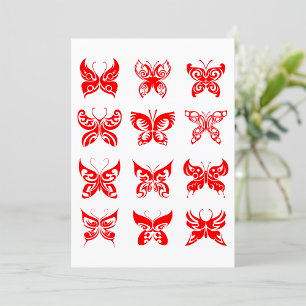 Red Butterflies Invitations