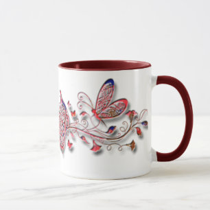 Red Butterflies Mug