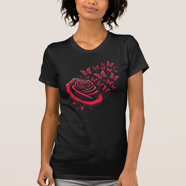 red butterflies T-Shirt (Front)