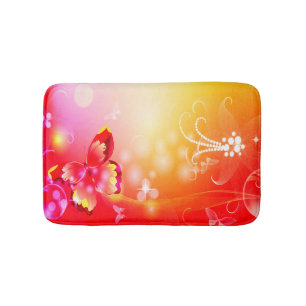 Red Butterfly Bath Mat