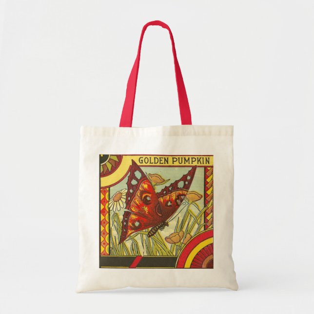 Red Butterfly Crate Label Tote Bag (Front)