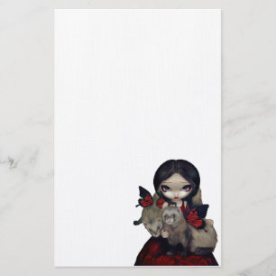 Red Butterfly Ferrets gothic fairy Stationery