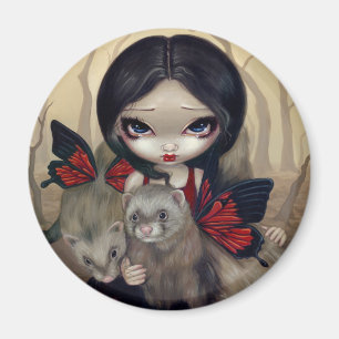 "Red Butterfly Ferrets" Magnet