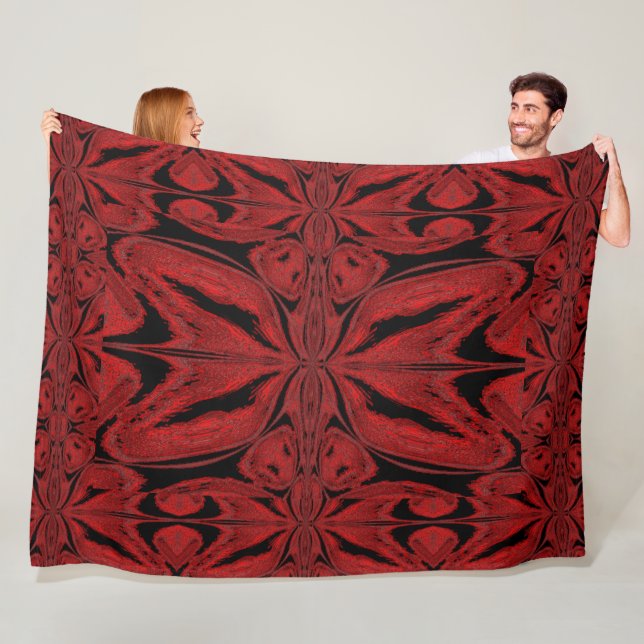 Red Butterfly Fleece Blanket (In Situ)