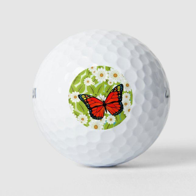 Red butterfly golf balls (Front)