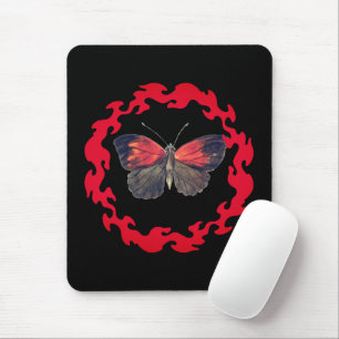 Red Butterfly in a Circle of Fire – Symbol of Pass Mouse Pad
