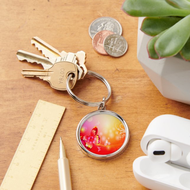 Red Butterfly Key Ring (Desk)
