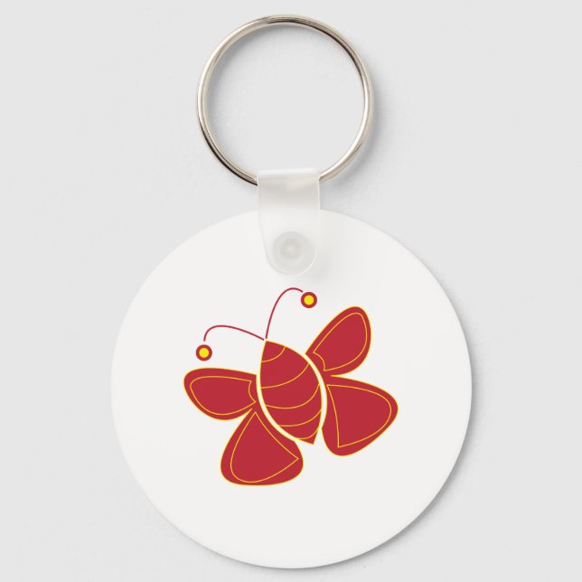 Red Butterfly  Key Ring (Front)