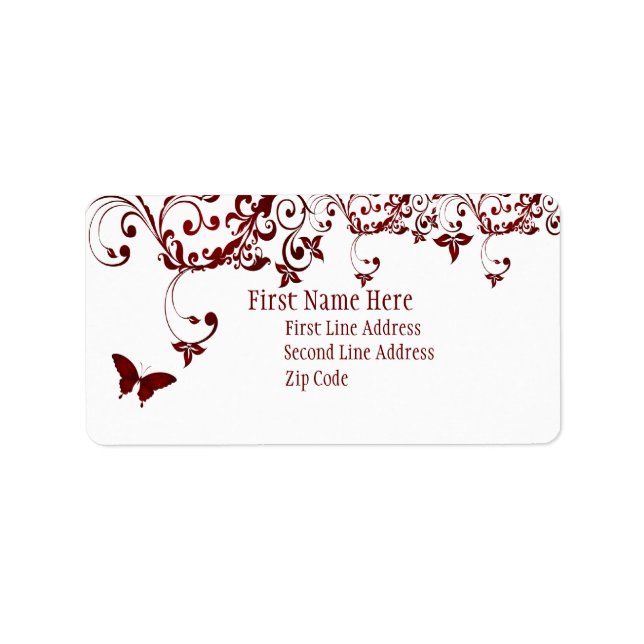 Red Butterfly Label (Front)