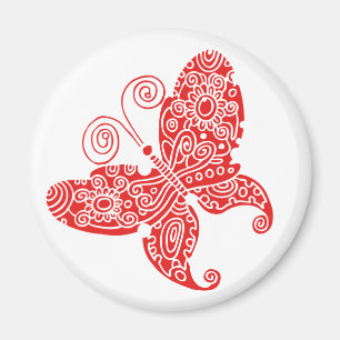 Red Butterfly Magnet