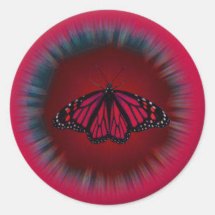 Red Butterfly Mandala Sticker