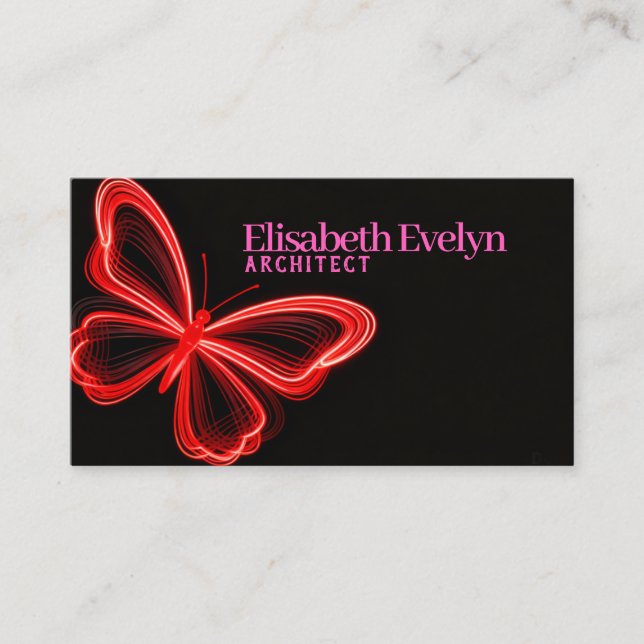 Red Butterfly: Modern Art for Business Card Design (Front)