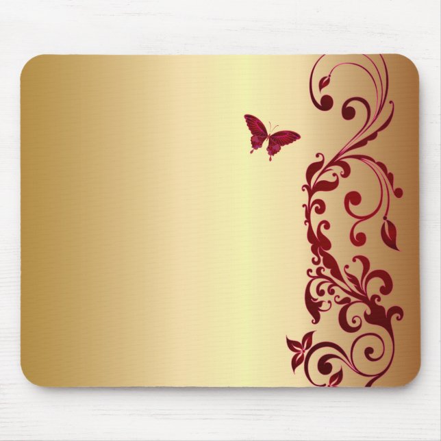 Red Butterfly Mouse Pad (Front)