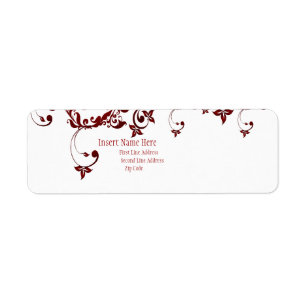 Red Butterfly Return Address Label