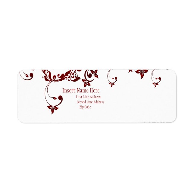 Red Butterfly Return Address Label (Front)