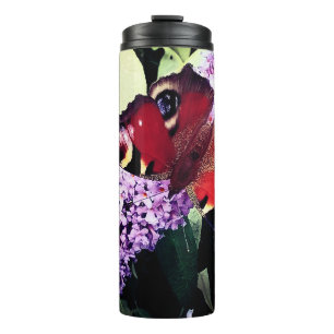Red butterfly thermal tumbler