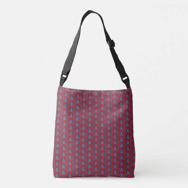 Red Butterfly Utility Crossbody Bag (Back)