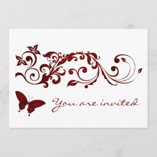 Red Butterfly Wedding Invitations