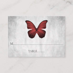 Red Butterfly Wedding Place Cards