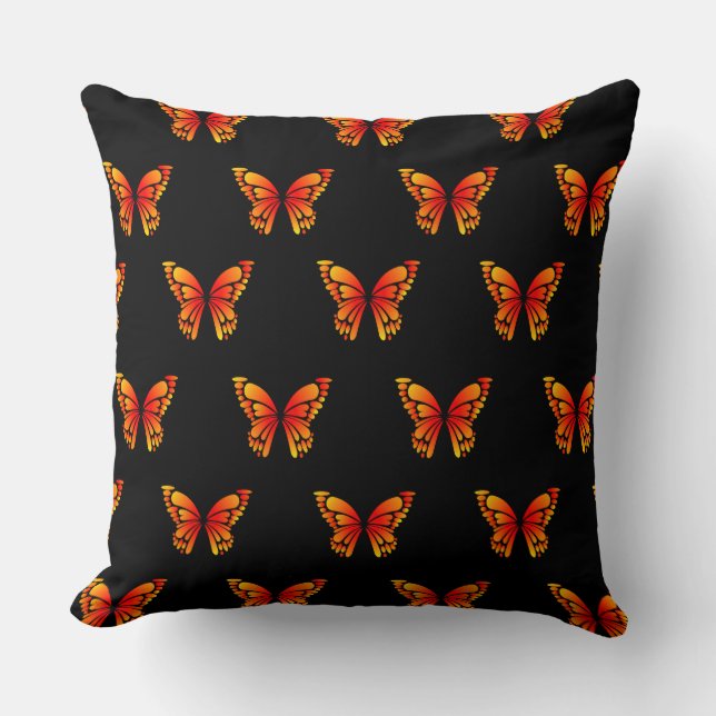 Red Butterflys by storeman. Cushion (Front)