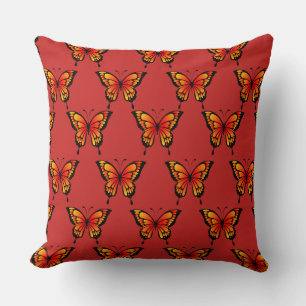 Red Butterflys by storeman. Cushion