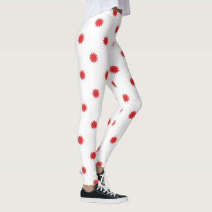 Red Button Snowflake Womens Custom Leggings
