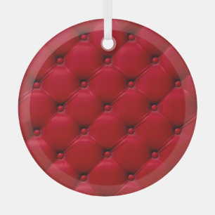 Red buttoned texture: repeating pattern. glass tree decoration