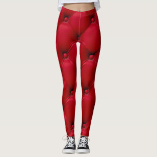 Red buttoned texture: repeating pattern. leggings