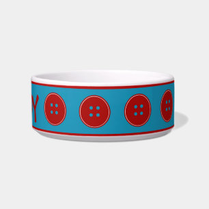 Red Buttons Everywhere Personalised Bowl