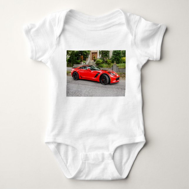 Red C7 Chevrolet Corvette Baby Bodysuit (Front)