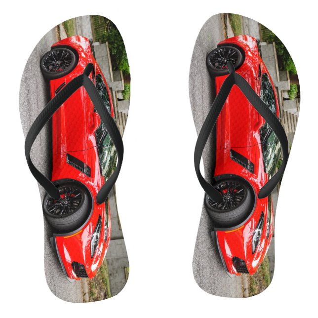 Red C7 Chevrolet Corvette Thongs (Footbed)