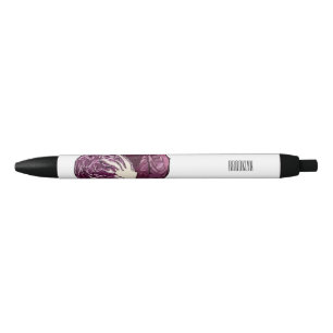 Red cabbage cartoon illustration  black ink pen