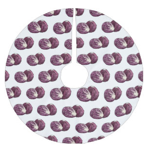 Red cabbage cartoon illustration brushed polyester tree skirt