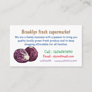 Red cabbage cartoon illustration business card