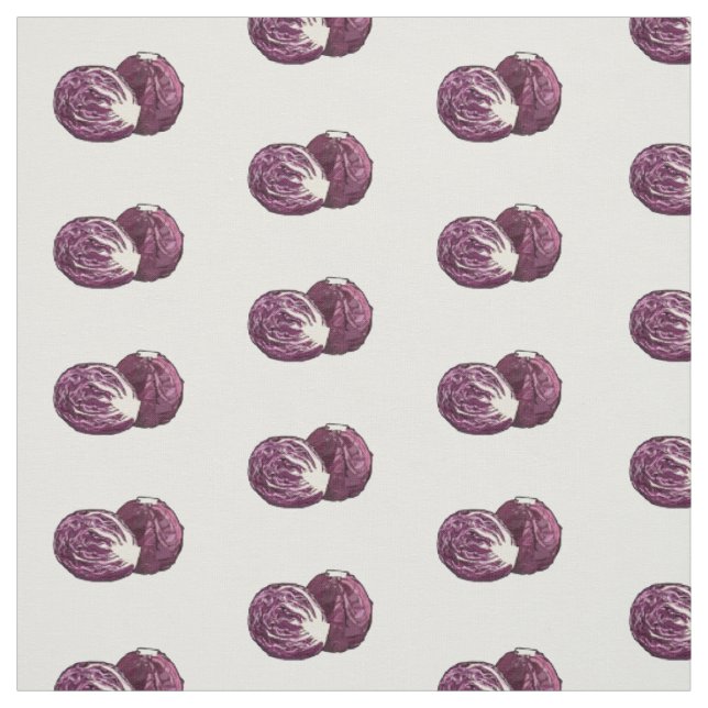 Red cabbage cartoon illustration fabric (Swatch)