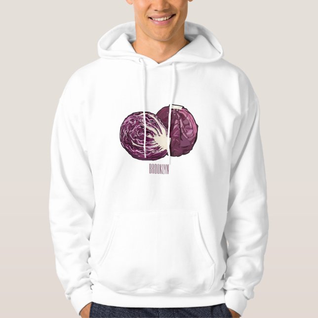 Red cabbage cartoon illustration  hoodie (Front)