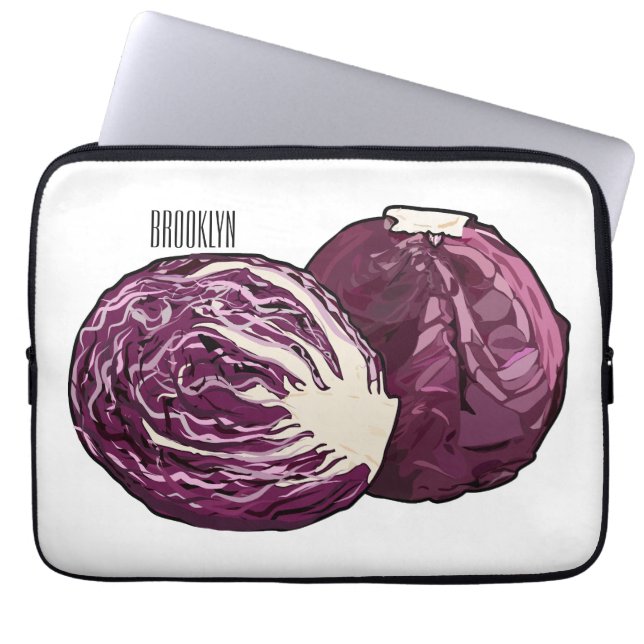 Red cabbage cartoon illustration  laptop sleeve (Front)