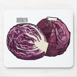 Red cabbage cartoon illustration  mouse pad