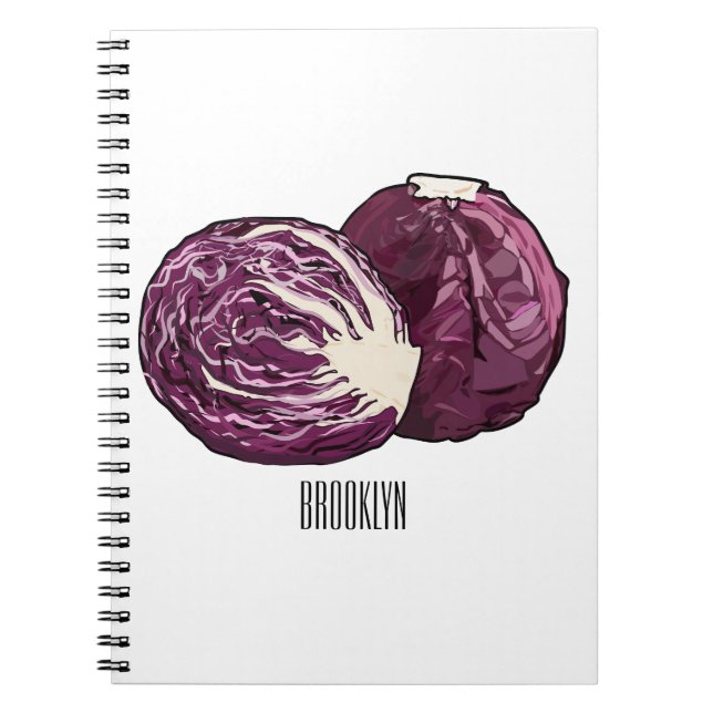 Red cabbage cartoon illustration  notebook (Front)